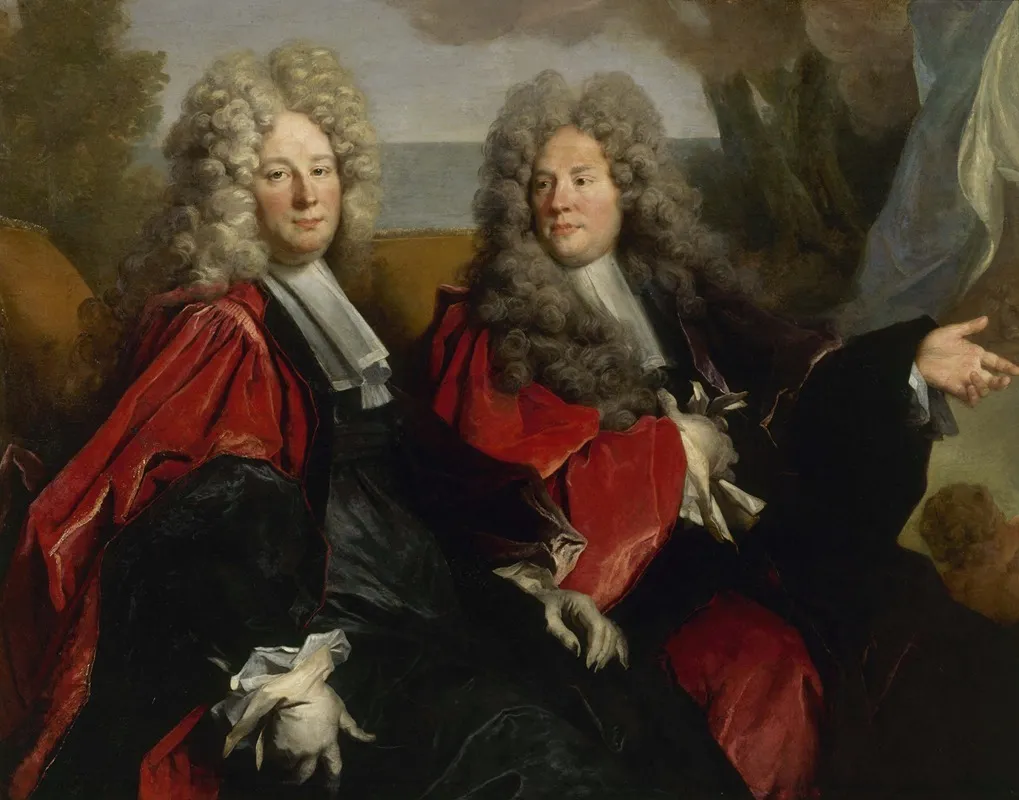 Portrait De Deux Echevins En Fonction En 1702