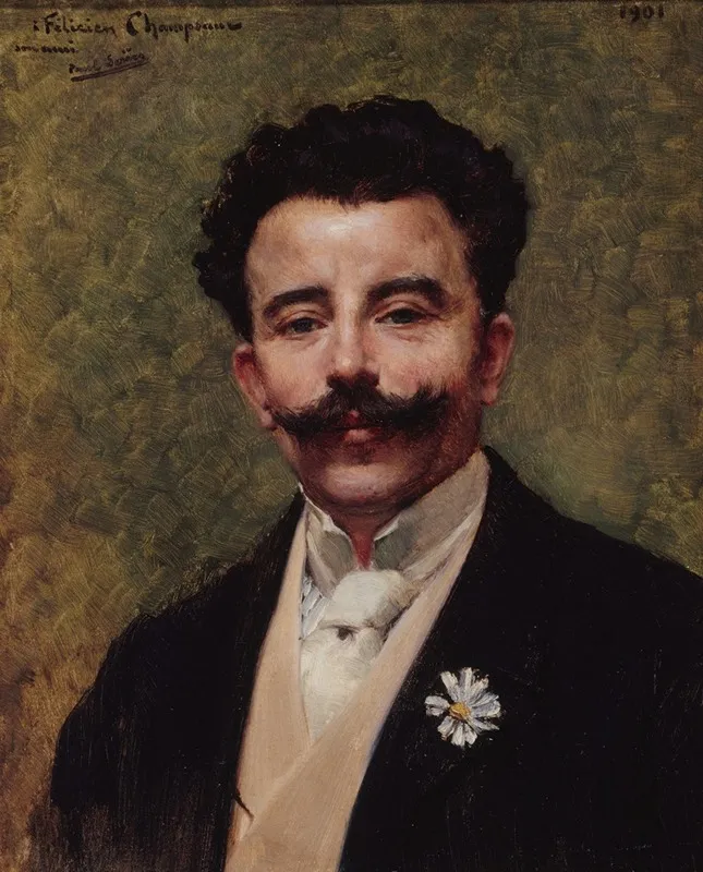 Portrait De Felicien Champsaur 1859 1934 Romancier
