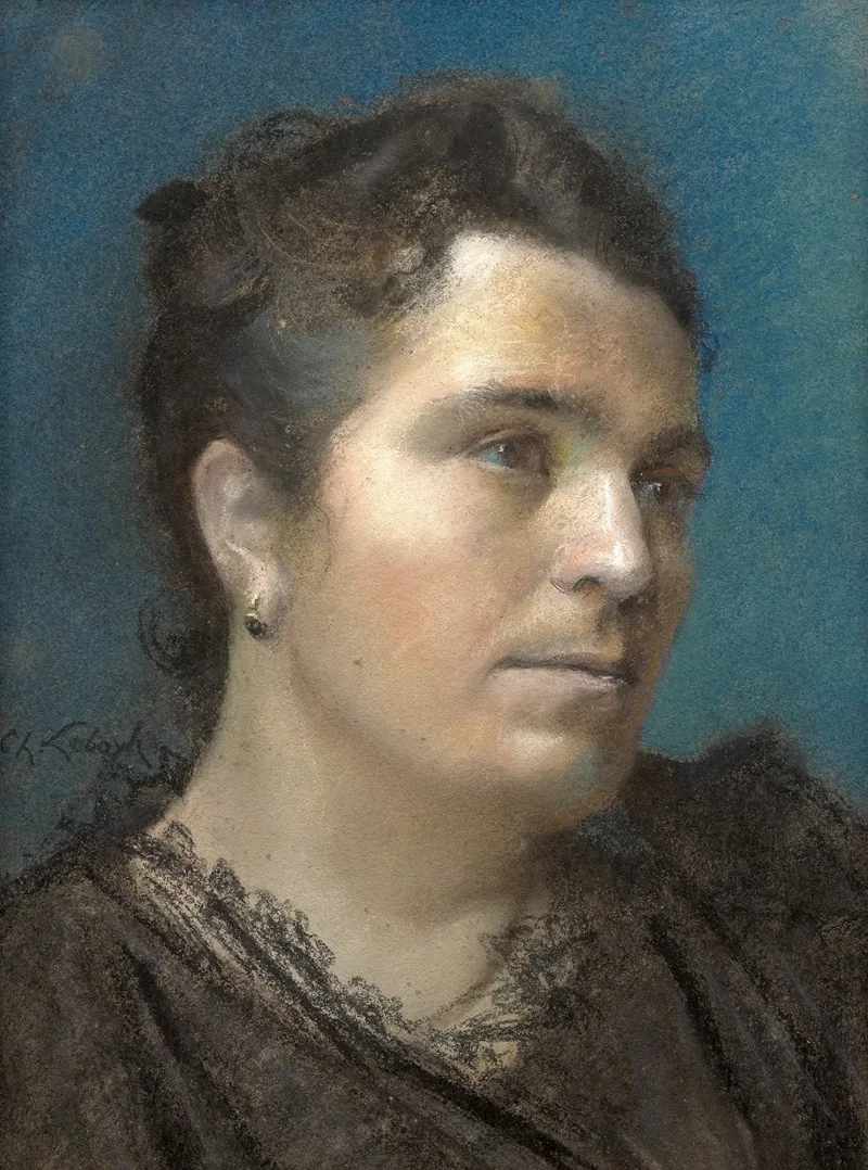 Portrait De Femme 40 Wall Art by Charles Lebayle - High-Resolution Digital Print