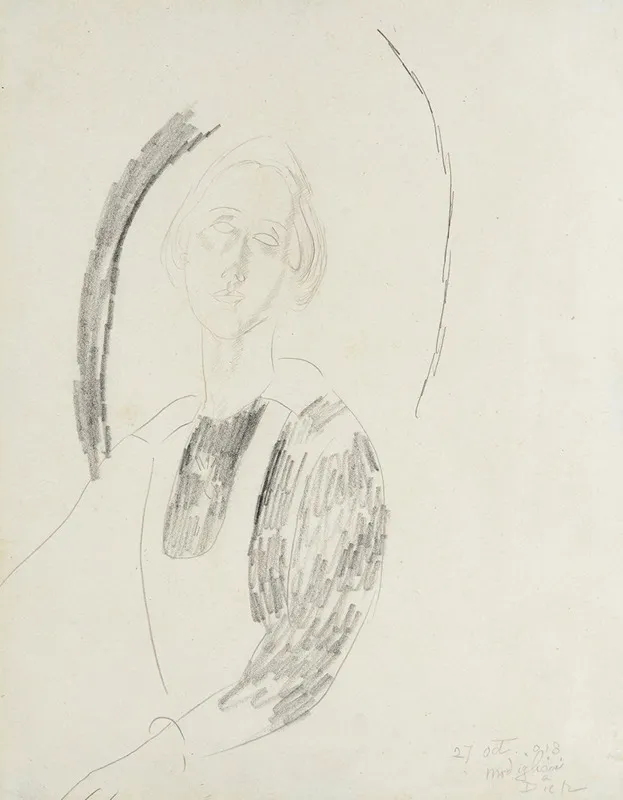 Portrait De Femme Annie Bjarne Wall Art by Amedeo Modigliani - High-Resolution Digital Print