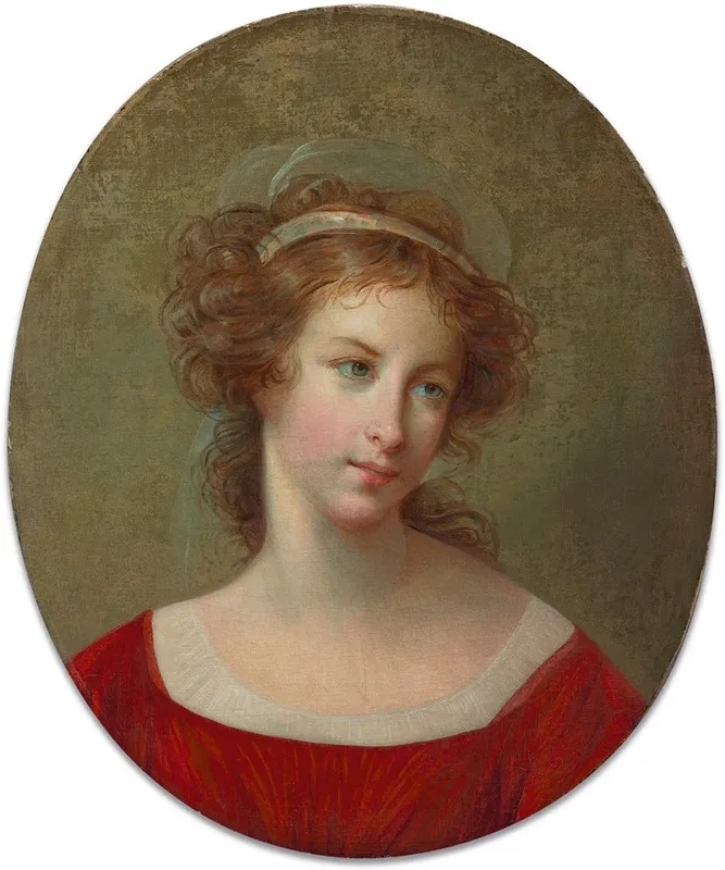 Portrait De Femme En Robe Rouge Wall Art by Elisabeth Louise Vigée Le Brun - High-Resolution Digital Print