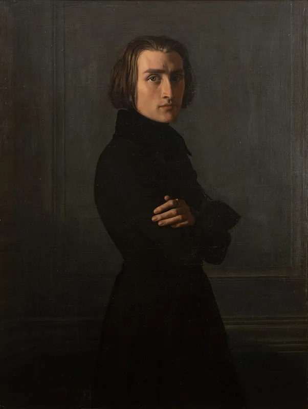 Portrait De Franz Liszt 1811 1886 Compositeur Et Pianiste Wall Art by Henri Lehmann - High-Resolution Digital Print