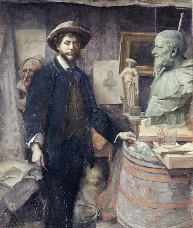 Portrait De Jean Carries Dans Son Atelier