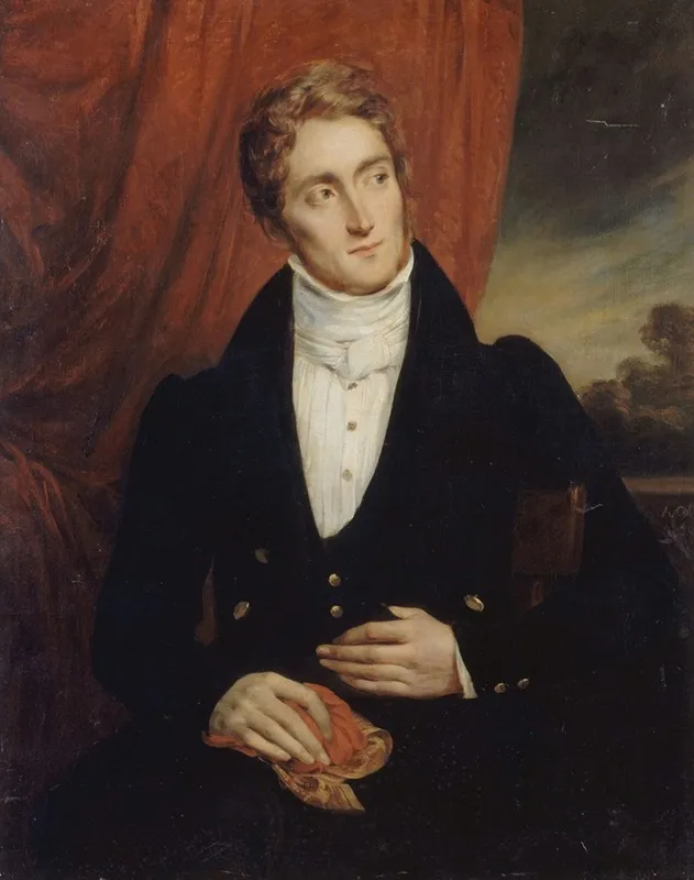 Portrait De Jean Georges Farcy 1800 1830 Litterateur Wall Art by Alexandre Marie Colin - High-Resolution Digital Print