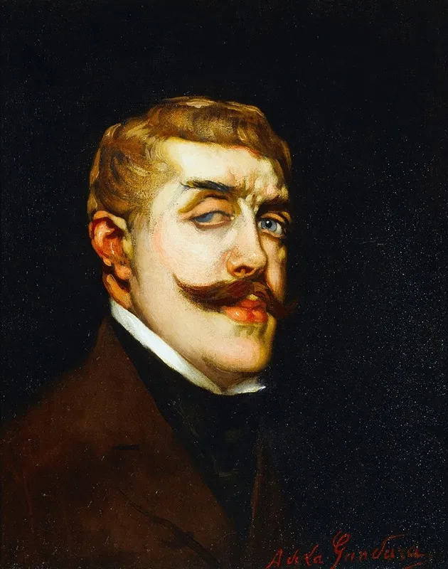 Portrait De Jean Lorrain 1855 1906 Ecrivain Wall Art by Antonio de La Gandara - High-Resolution Digital Print