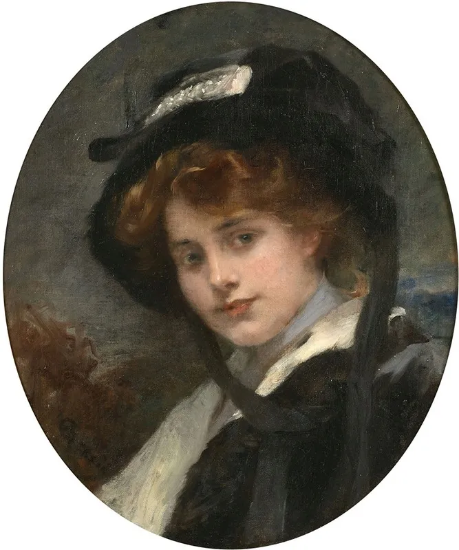 Portrait De Jeune Femme 6 Wall Art by Antonin Mercié - High-Resolution Digital Print