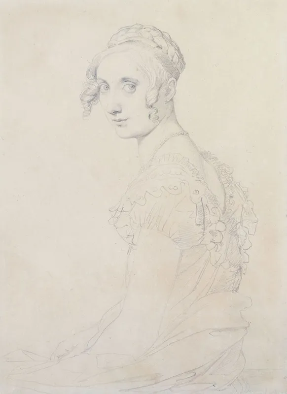 Portrait De Josephine Nicaise Lacroix Wall Art by Jean Auguste Dominique Ingres - High-Resolution Digital Print