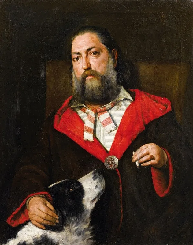 Portrait De Lecrivain Gustave Aimard Wall Art by Edouard-Hippolyte Margottet - High-Resolution Digital Print