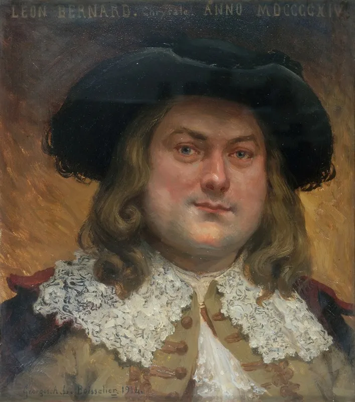 Portrait De Leon Bernard 1877 1935 Societaire De La Comedie Francaise Dans Le Role De Chrysale De Lecole Des Femmes Wall Art by Georges Alexandre Lucien Boisselier - High-Resolution Digital Print