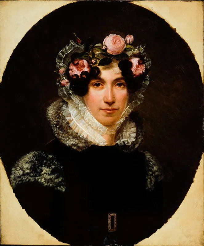 Portrait De Madame Bernard Leon Epouse De Lacteur Wall Art by Henri-François Riesener - High-Resolution Digital Print