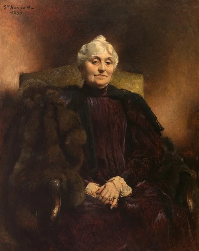 Portrait De Madame Dubernet Wall Art by Léon Bonnat - High-Resolution Digital Print