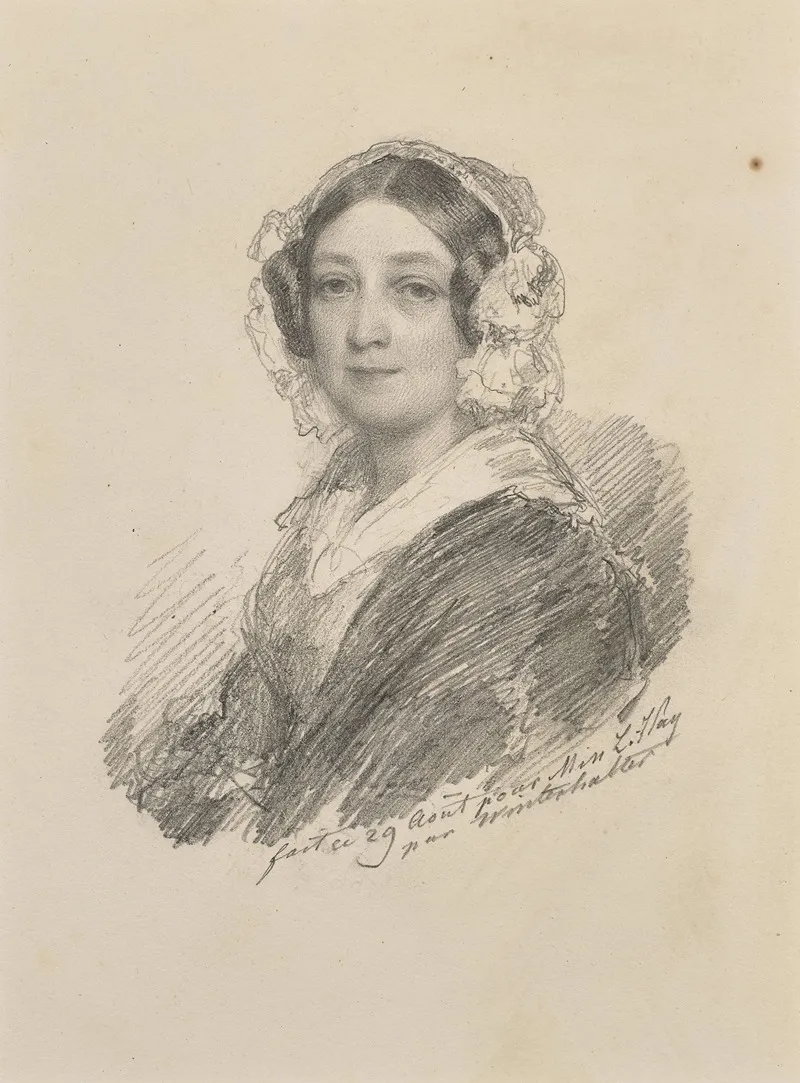 Portrait De Madame Louise Hay Baronne Gudin Wall Art by Franz Xaver Winterhalter - High-Resolution Digital Print
