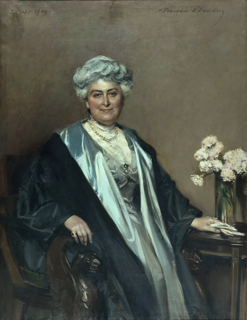 Portrait De Madame Soyer Wall Art by François Flameng - High-Resolution Digital Print