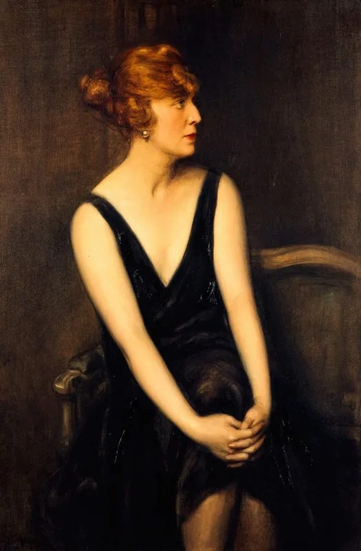 Portrait De Madame Yves Busser Nee Christiane Alexandre Wall Art by Jules Cayron - High-Resolution Digital Print