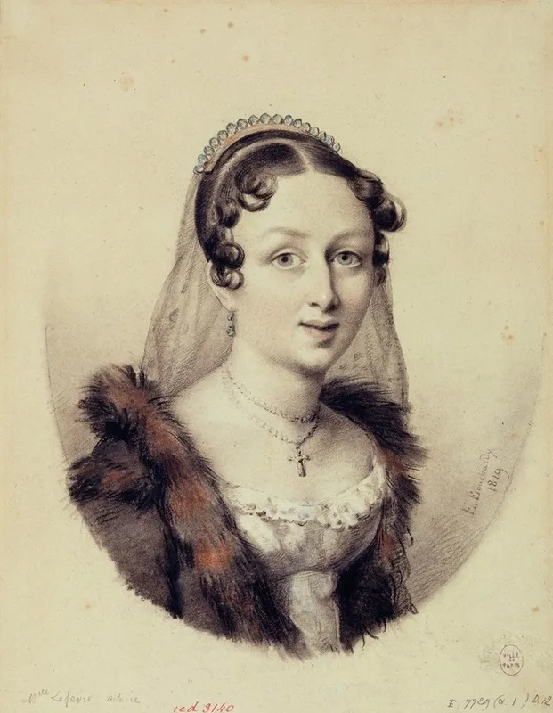Portrait De Mademoiselle Lefevre Actrice Wall Art by Etienne Bouchardy - High-Resolution Digital Print