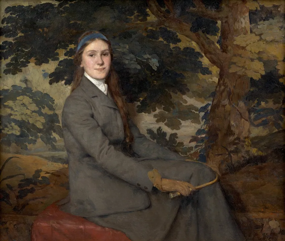 Portrait De Mademoiselle Odile Chedanne Fille De Larchitecte Georges Chedanne En Amazone Wall Art by Adolphe Dechenaud - High-Resolution Digital Print