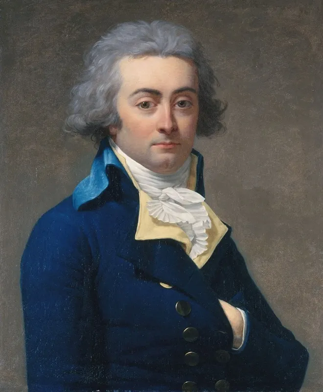 Portrait De Marie Jean Herault De Sechelles 1759 1794 Wall Art by Jean-Louis Laneuville - High-Resolution Digital Print