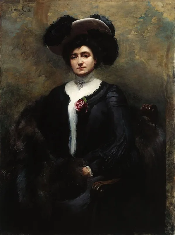 Portrait De Marie Louise Cognacq Nee Jay Wall Art by Jeanne-Magdeleine Favier - High-Resolution Digital Print