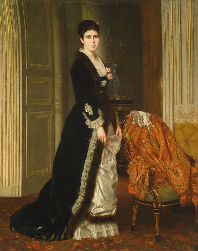 Portrait De Mme Aubry Vites Wall Art by Louis-François-Prosper Roux - High-Resolution Digital Print