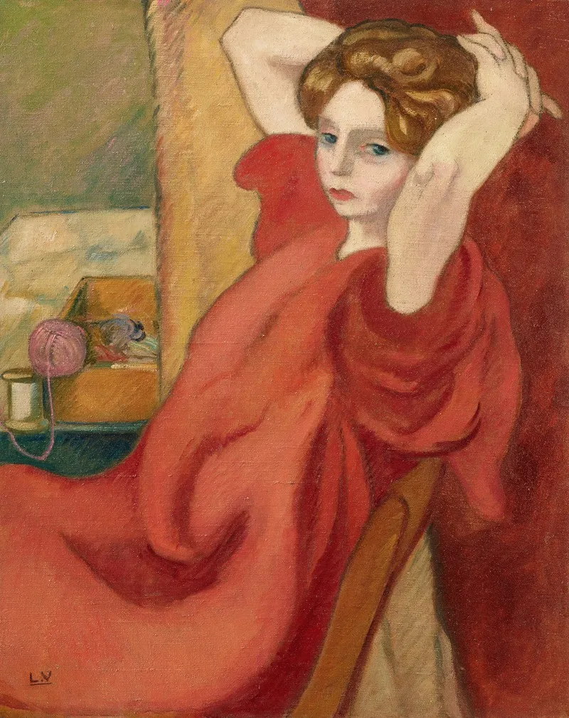 Portrait De Mme Valtat Les Mains Derriere La Tete Wall Art by Louis Valtat - High-Resolution Digital Print