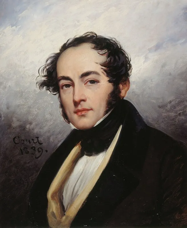 Portrait De Paul De Kock 1793 1871 Romancier Et Auteur Dramatique Wall Art by Joseph-Désiré Court - High-Resolution Digital Print