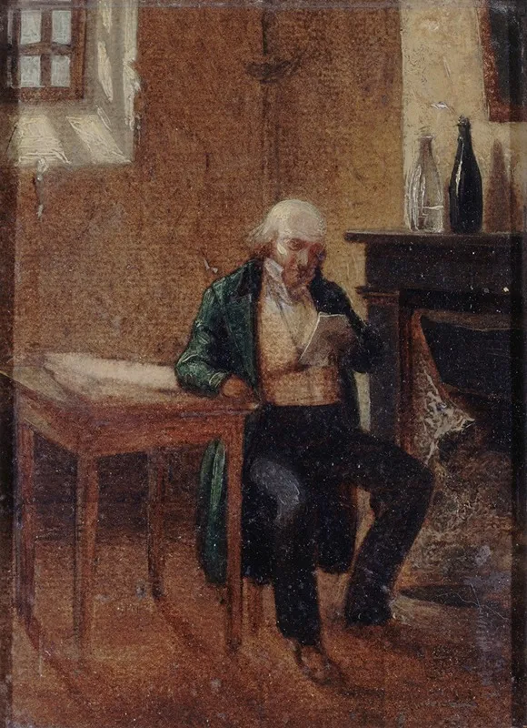 Portrait De Pierre Jean Beranger 1780 1857 Dans Sa Cellule De Sainte Pelagie Wall Art by Philippe-Auguste Jeanron - High-Resolution Digital Print