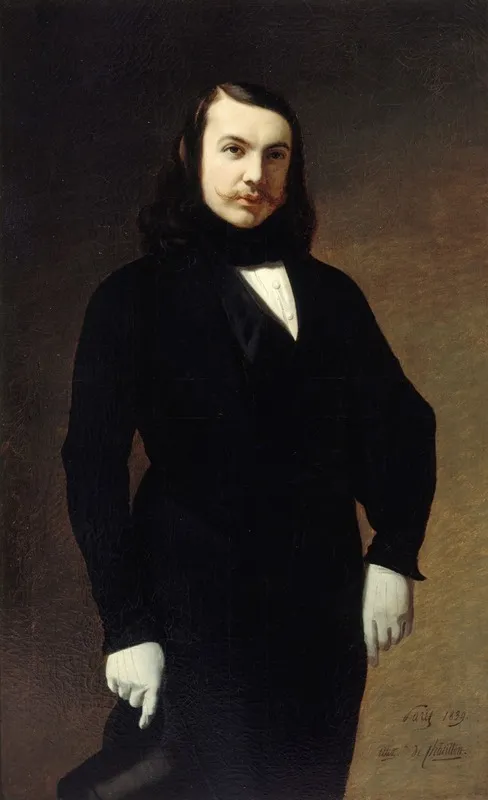 Portrait De Theophile Gautier 1811 1872 Poete Romancier Et Critique Wall Art by Auguste de Châtillon - High-Resolution Digital Print