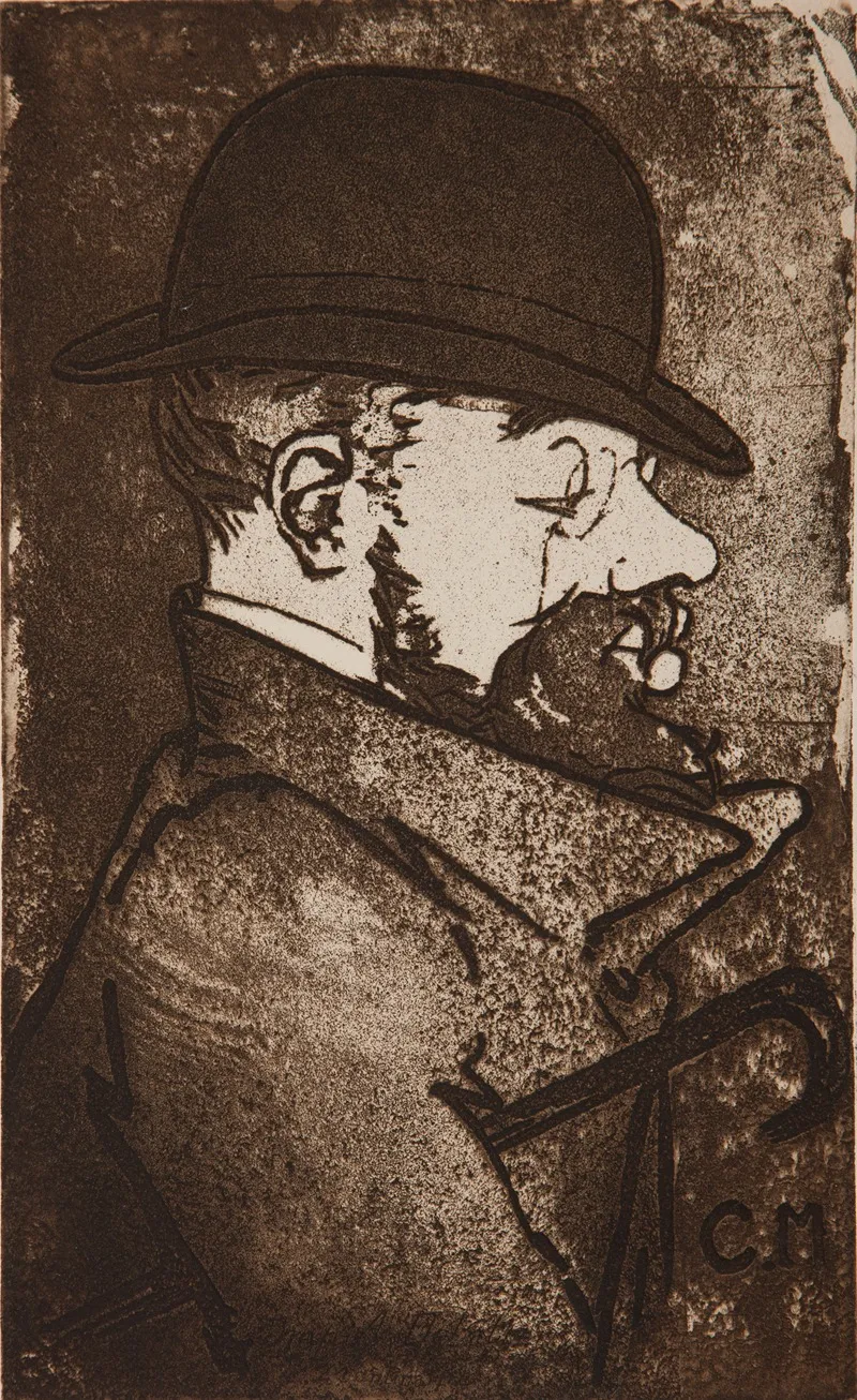 Portrait De Toulouse Lautrec Wall Art by Charles Maurin - High-Resolution Digital Print