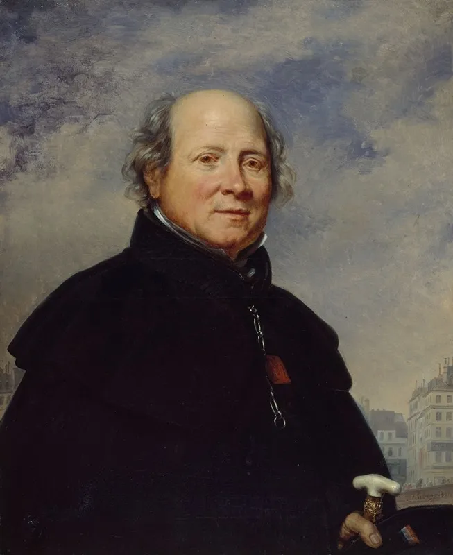 Portrait Dedme Champion Dit Lhomme Au Petit Manteau Bleu 1764 1852 Philanthrope Wall Art by Baron Charles de Steuben - High-Resolution Digital Print