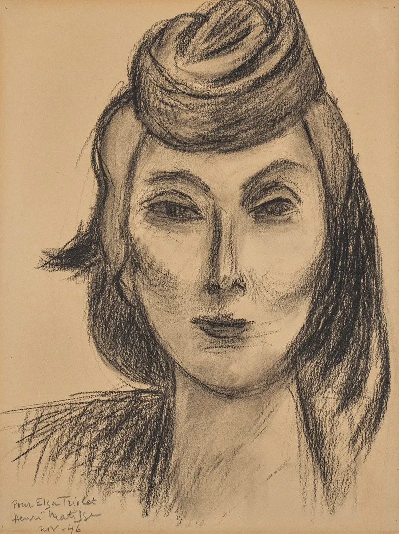 Portrait Delsa Triolet Wall Art by Henri Matisse - High-Resolution Digital Print