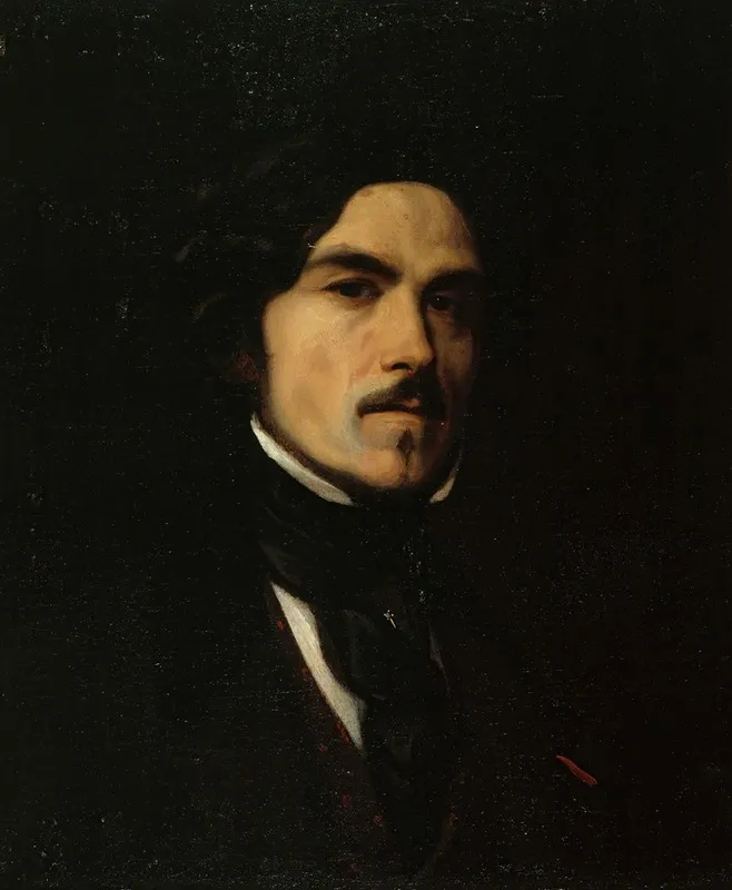 Portrait Deugene Delacroix 1798 1863 Peintre Wall Art by Emile Champmartin - High-Resolution Digital Print