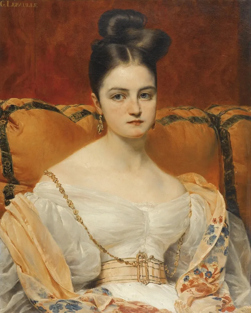 Portrait Dhenriette Grevedon Wall Art by François-Gabriel-Guillaume Lépaulle - High-Resolution Digital Print