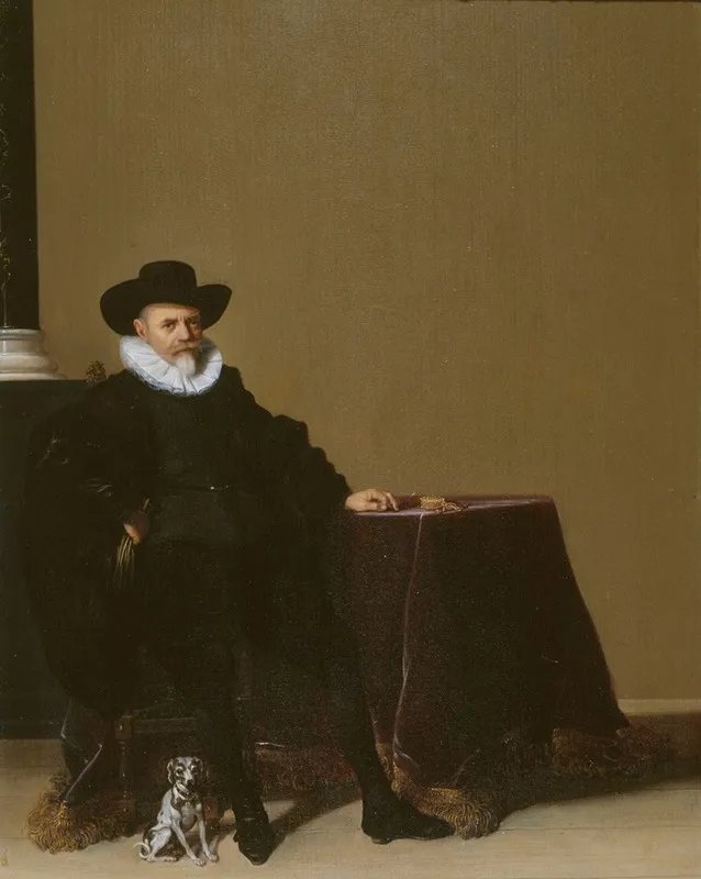 Portrait Dhomme En Costume De Velours Noir Wall Art by Hendrik Gerritsz Pot - High-Resolution Digital Print