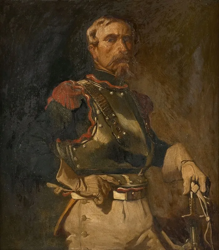 Portrait Dofficier En Cuirasse Wall Art by Charles-Edouard Armand-Dumaresq - High-Resolution Digital Print
