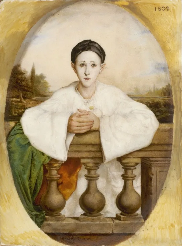 Portrait Du Mime Jean Baptiste Deburau Dit Baptiste 1796 1846 Wall Art by Arsène Trouvé - High-Resolution Digital Print