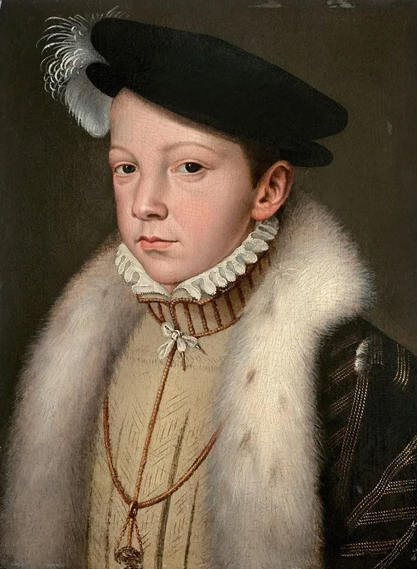 Portrait Du Roi De France Francois Ii Wall Art by François Clouet - High-Resolution Digital Print