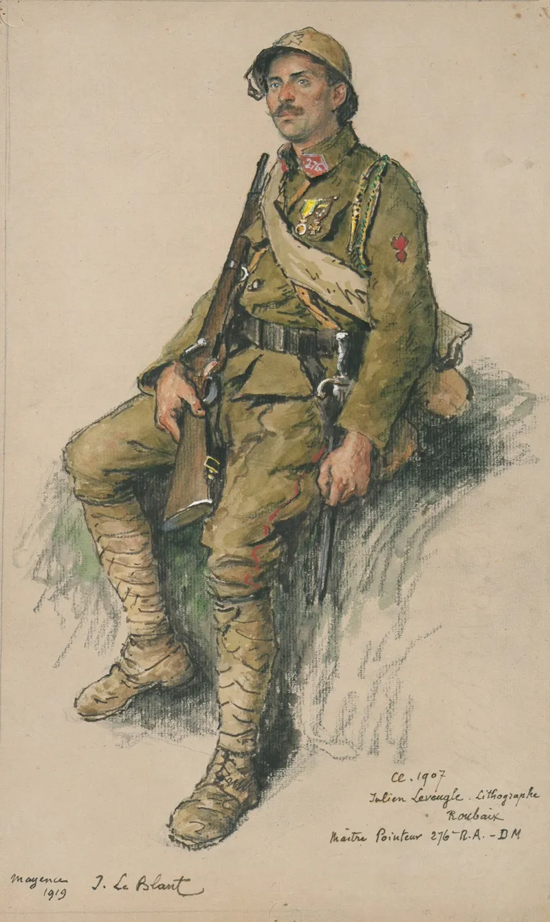 Portrait Dun Militaire Francais De La Premiere Guerre Mondiale Wall Art by Julien Le Blant - High-Resolution Digital Print