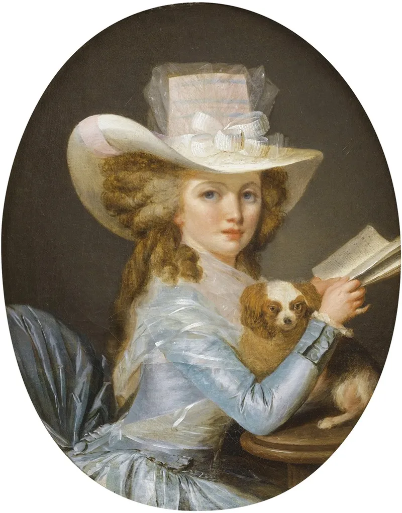 Portrait Dune Jeune Femme Avec Son Chien Wall Art by Henri Nicolas van Gorp - High-Resolution Digital Print