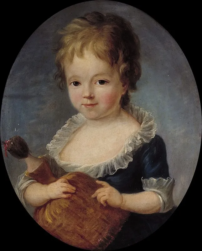 Portrait Dune Petite Fille Tenant Une Poupee Wall Art by François-Hubert Drouais - High-Resolution Digital Print