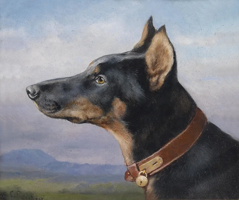 Portrait Eines Dobermanns Wall Art by Carl Reichert - High-Resolution Digital Print