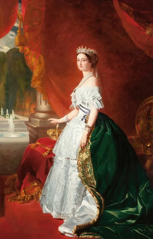 Portrait En Pied De Limperatrice Eugenie Wall Art by Follower Of Franz Xaver Winterhalter - High-Resolution Digital Print