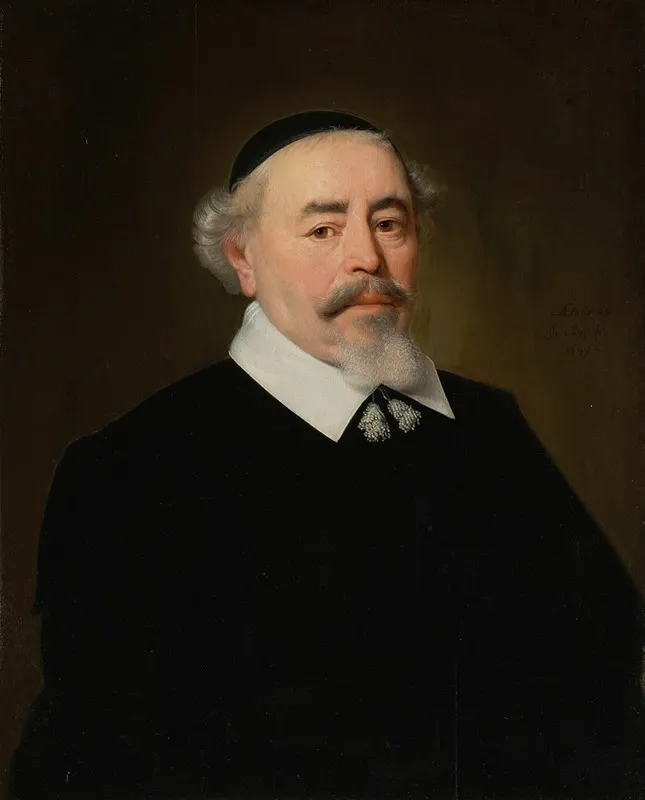 Portrait Of A Bearded Man Wearing A Skullcap Said To Be The Mayor Of Dordrecht Wall Art by Jacob Gerritsz Cuyp - High-Resolution Digital Print