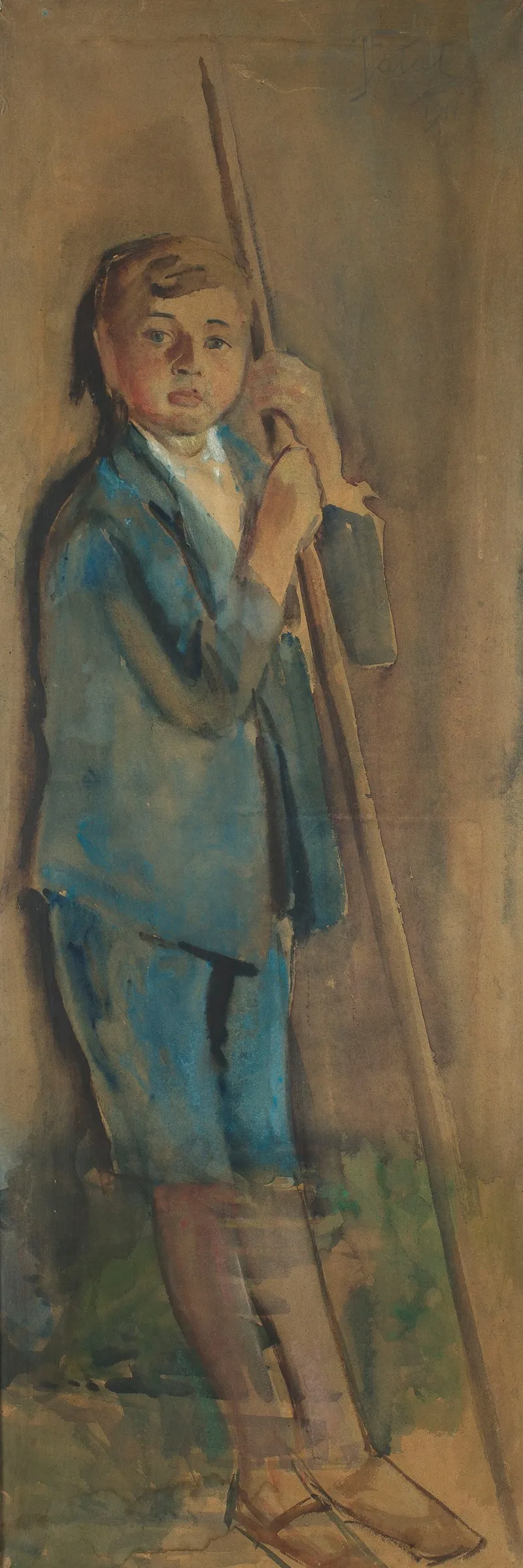 Portrait Of A Boy In A Blue Outfit