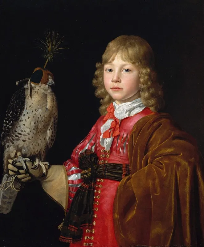 Portrait Of A Boy With A Falcon Wall Art by Wallerant Vaillant - High-Resolution Digital Print