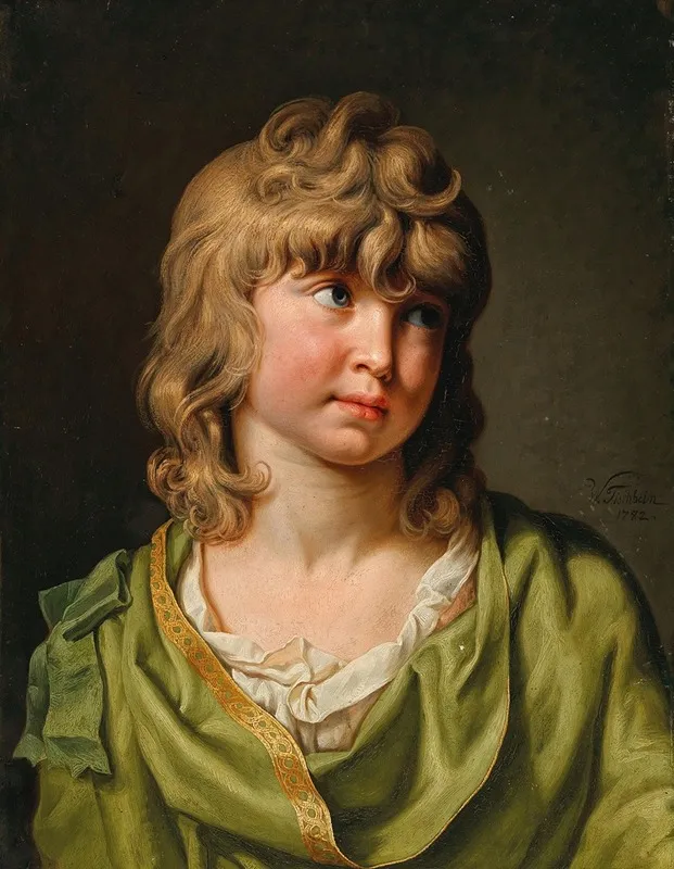 Portrait Of A Boy With Blond Curls Wall Art by Johann Heinrich Wilhelm Tischbein - High-Resolution Digital Print