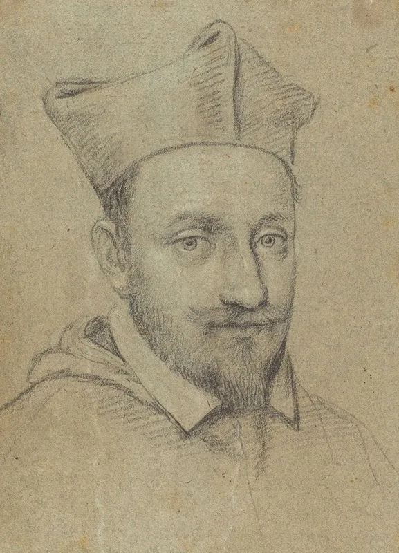 Portrait Of A Cardinal Alessandro Peretti Montalto Wall Art by Ottavio Leoni - High-Resolution Digital Print