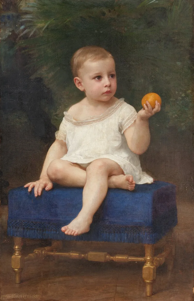 Portrait Of A Child Of Madame Porter Wall Art by William Bouguereau - High-Resolution Digital Print