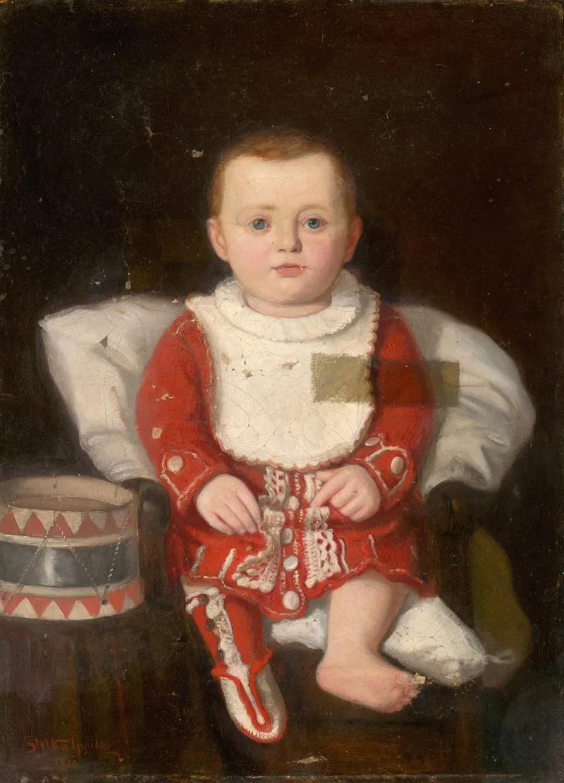 Portrait Of A Child With A Drum