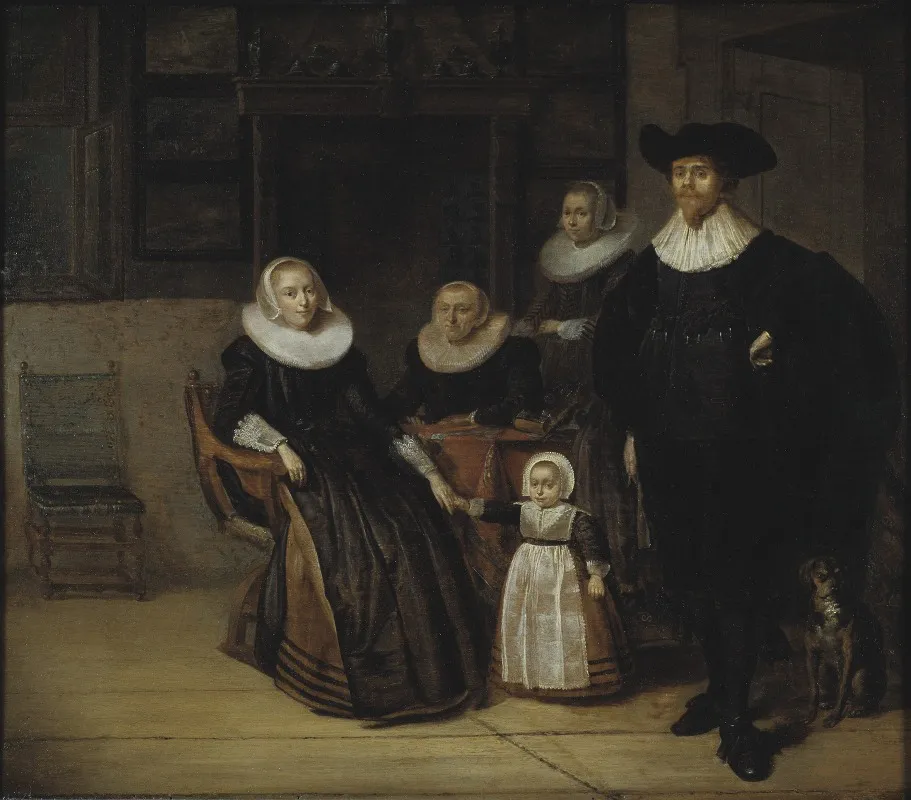 Portrait Of A Family 15 Wall Art by Pieter Codde - High-Resolution Digital Print