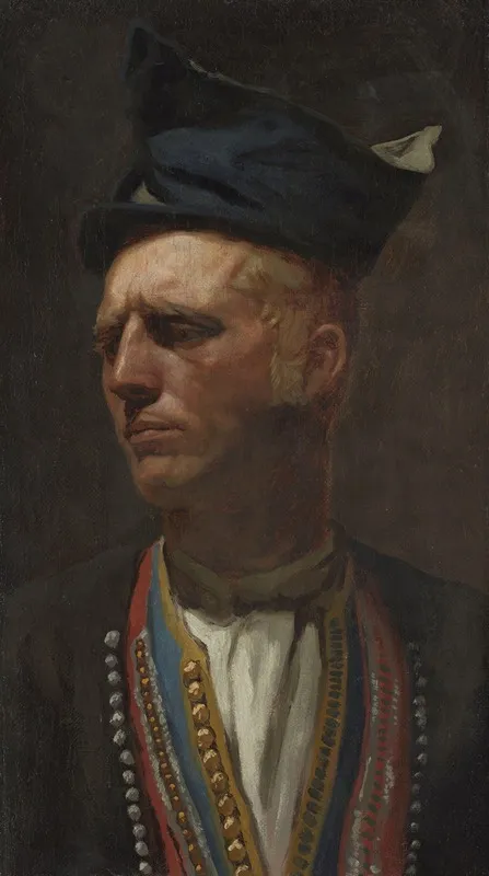 Portrait Of A Farmer From Setesdal Study For Fight In An Old Farm House